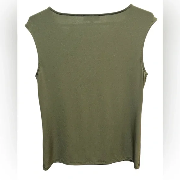 NWOT Calvin Klein Olive Green Women's Top with pockets - Picture 2 of 3